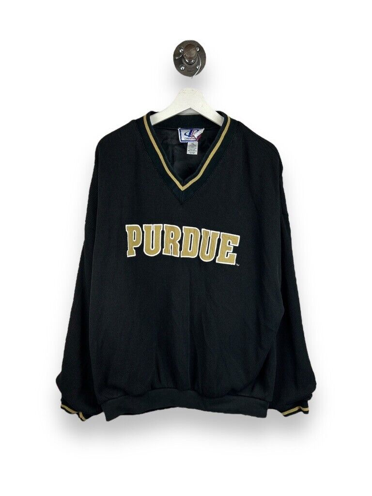 Vintage Purdue Boilermakers NCAA Collegiate Spellout Sweatshirt Size XL Black