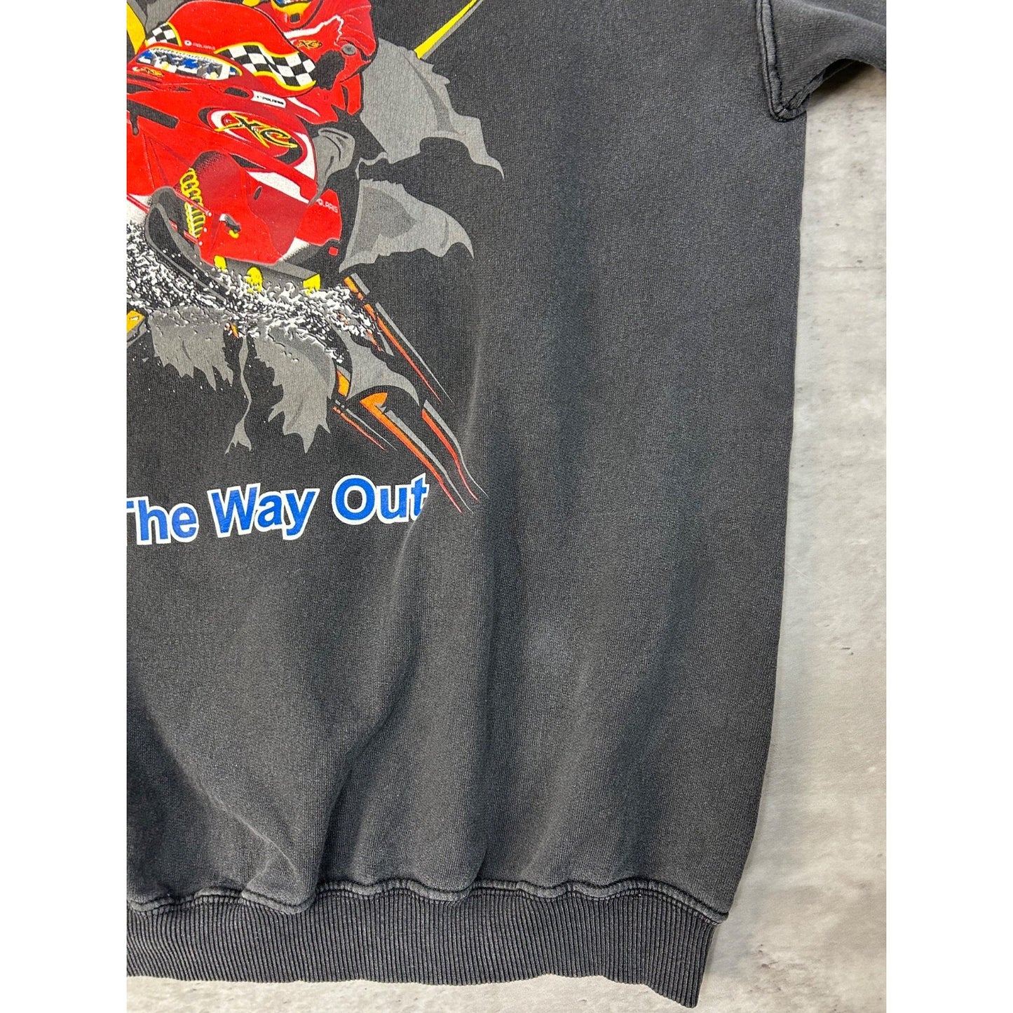 Vintage 90s Polaris Snowmobile The Way Out Big Graphic Sweatshirt Size Large