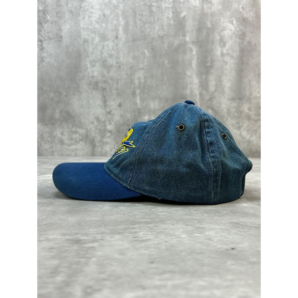 Vintage 2000 Looney Tunes Tweety Bird Embroidered Denim Strapback Hat OSFA