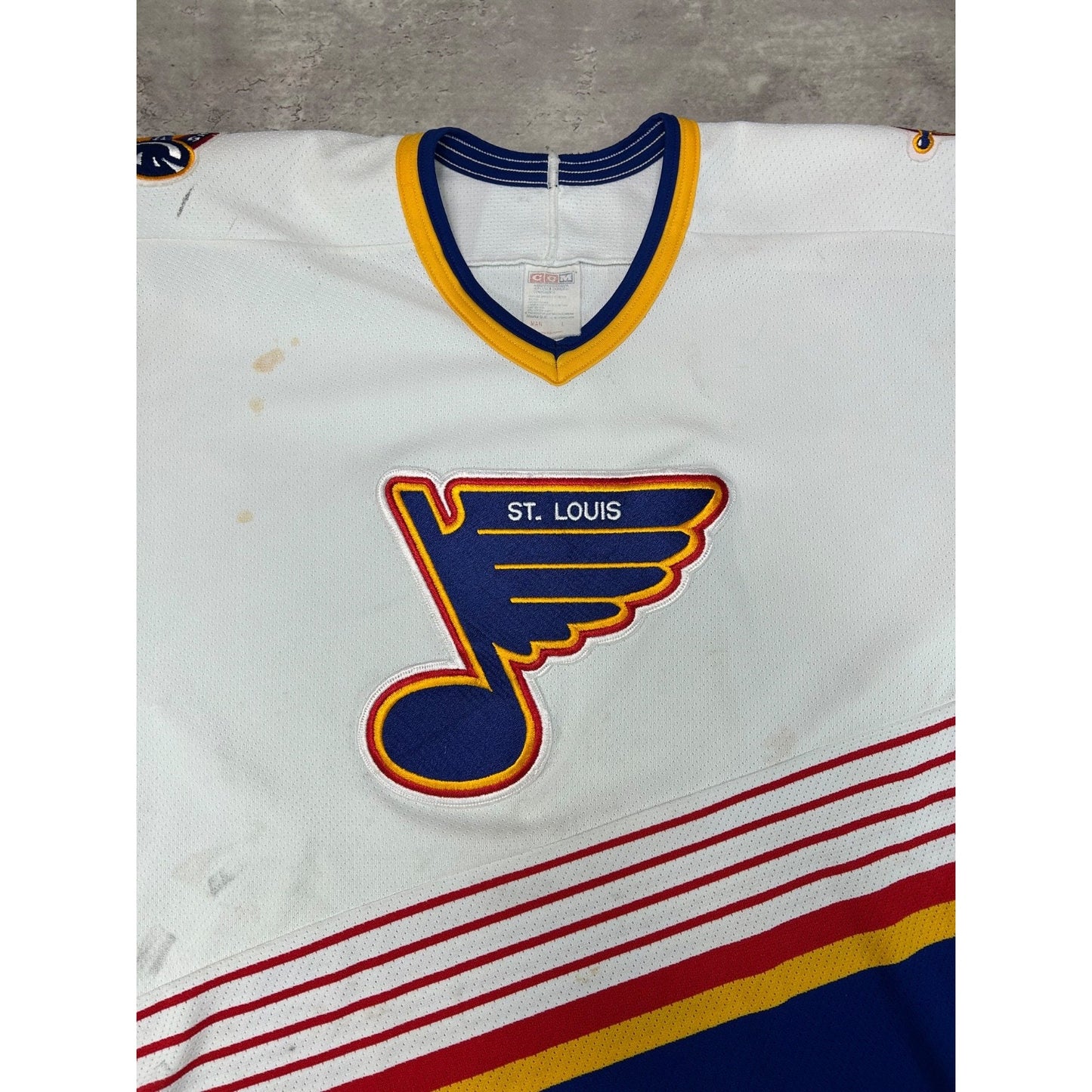Vintage 90s St Louis Blues NHL Stitched CCM Hockey Jersey Size Large