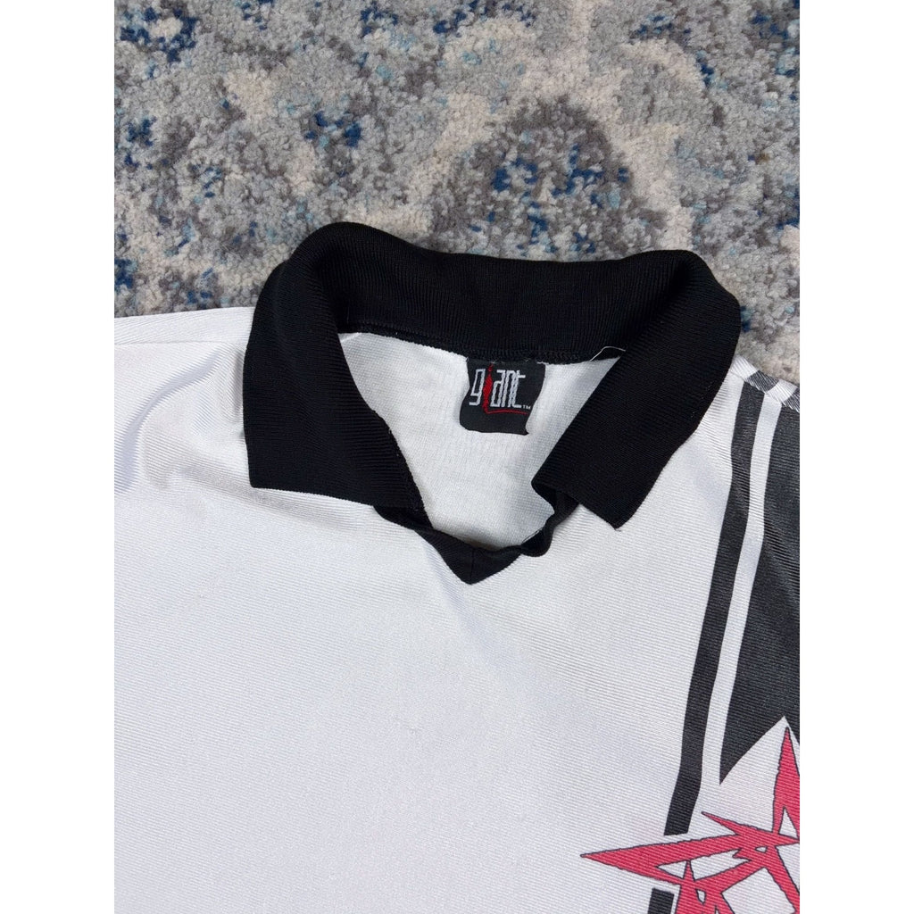 Vintage 90s Metallica Metal Band Spellout Collared Soccer Jersey Size XL