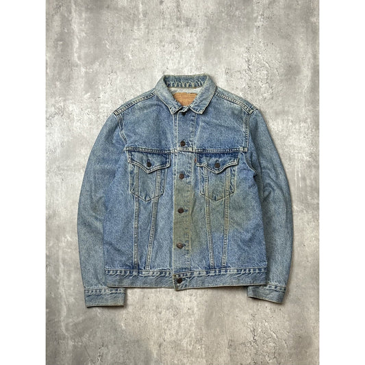 Vintage 80s Levis Type 3 Light Wash Denim Trucker Jacket Size Medium