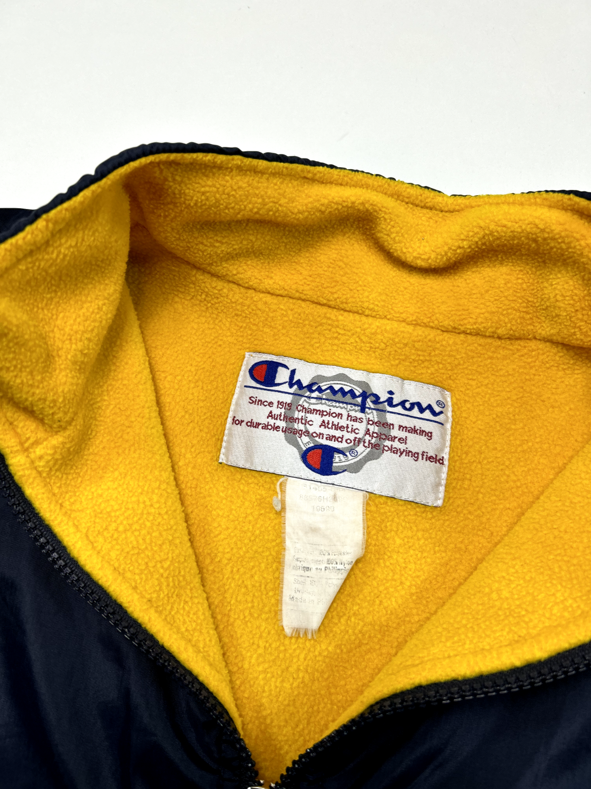 Vtg 90s West Virginia Mountaineers NCAA Champion 1/4 Zip Fleece Jacket Sz 2XL