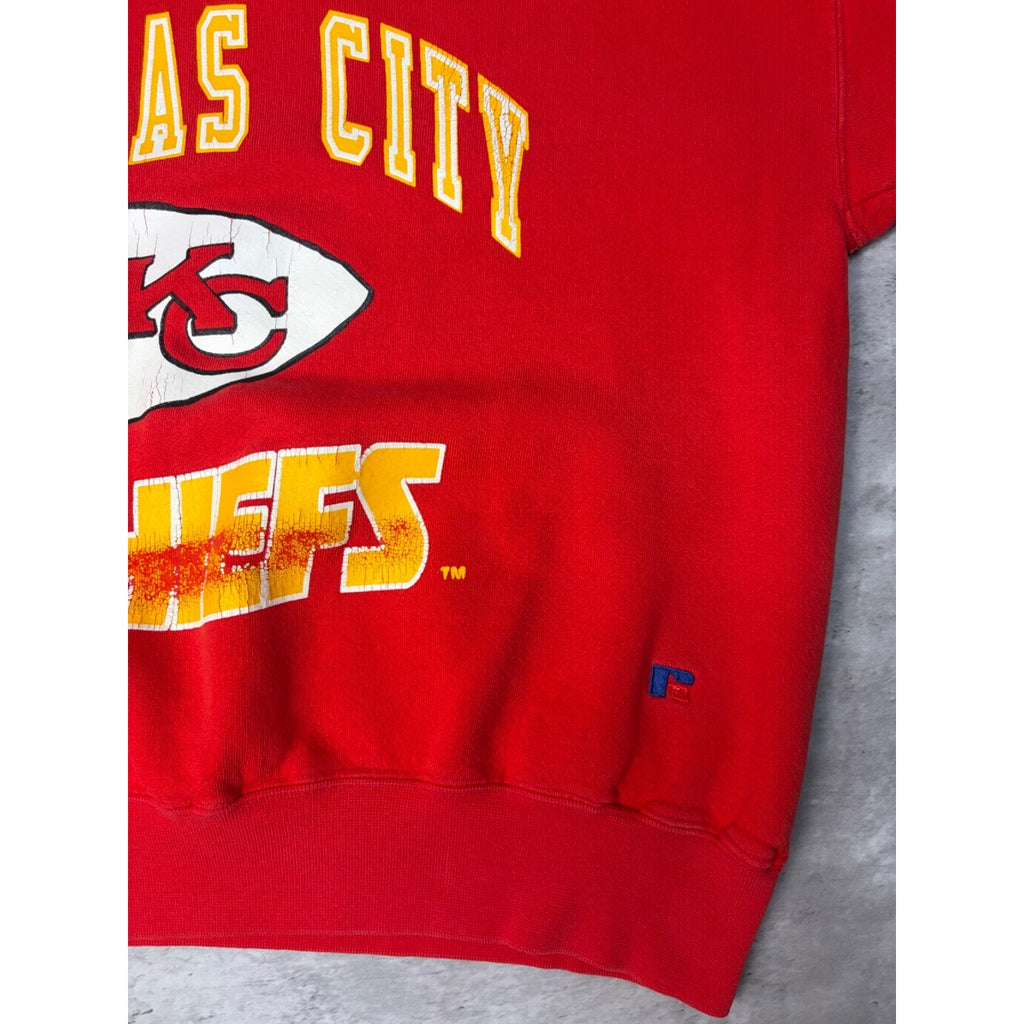 Vintage 90s Kansas City Chiefs NFL Graphic Spellout Football Sweatshirt Sz Large