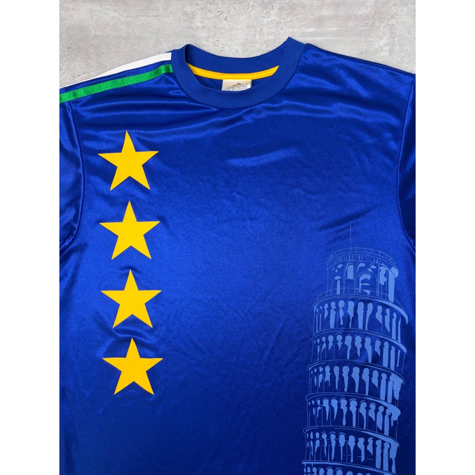 Vintage Team Italy Adidas Blue Soccer Jersey Size Medium