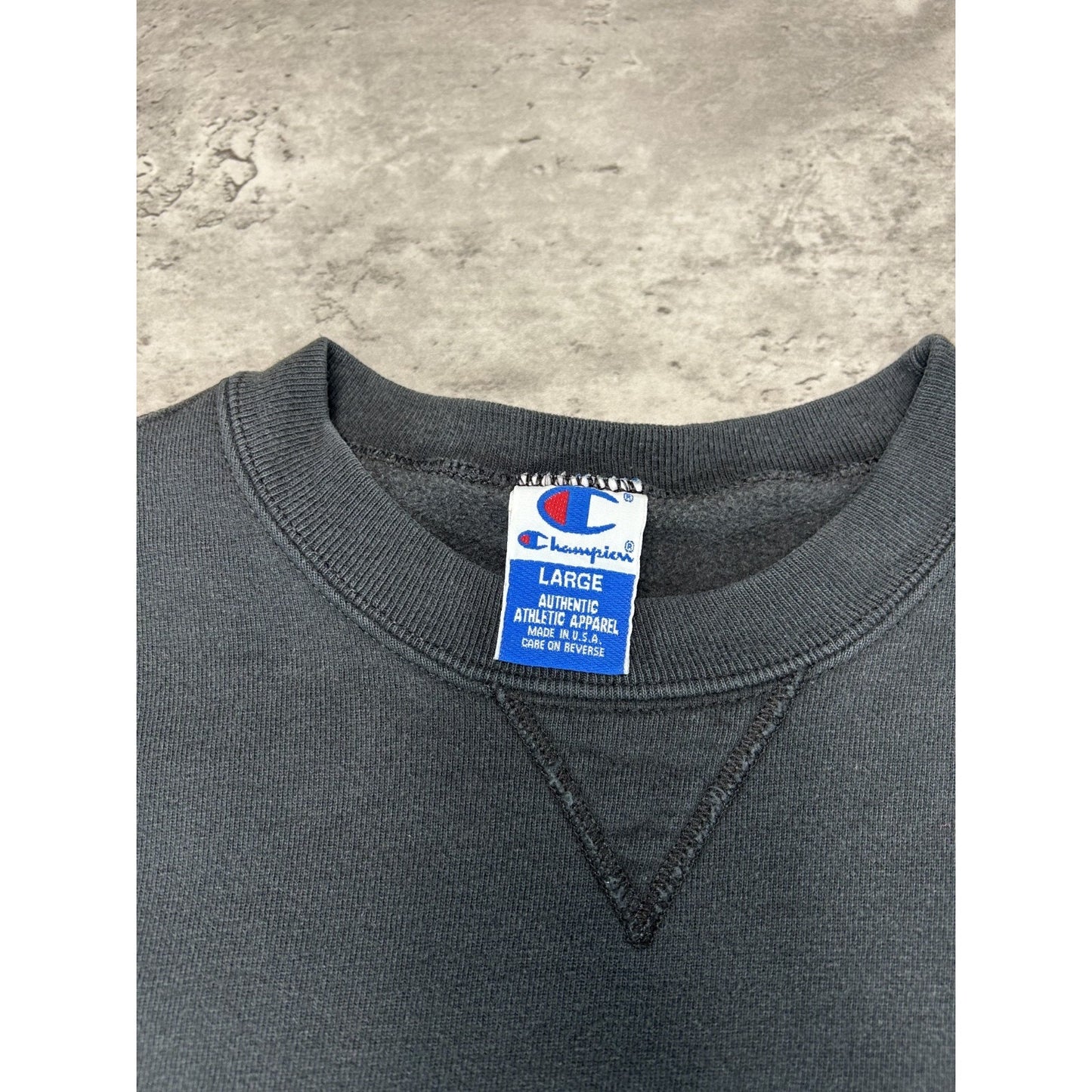Vintage 90s Champion Embroidered Spellout Crewneck Sweatshirt Size Large