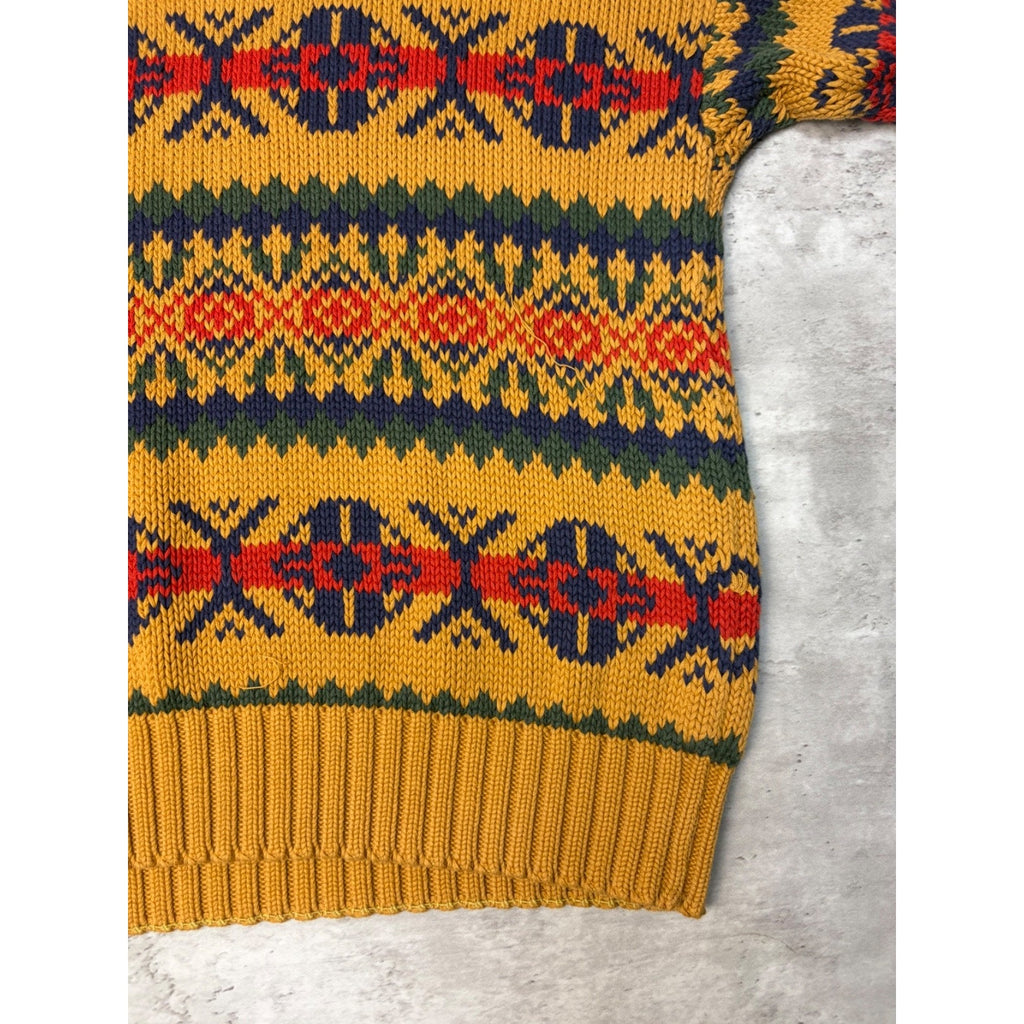 Vintage 80s/90s Abstract Striped Print Pullover Knit Sweater Size Large