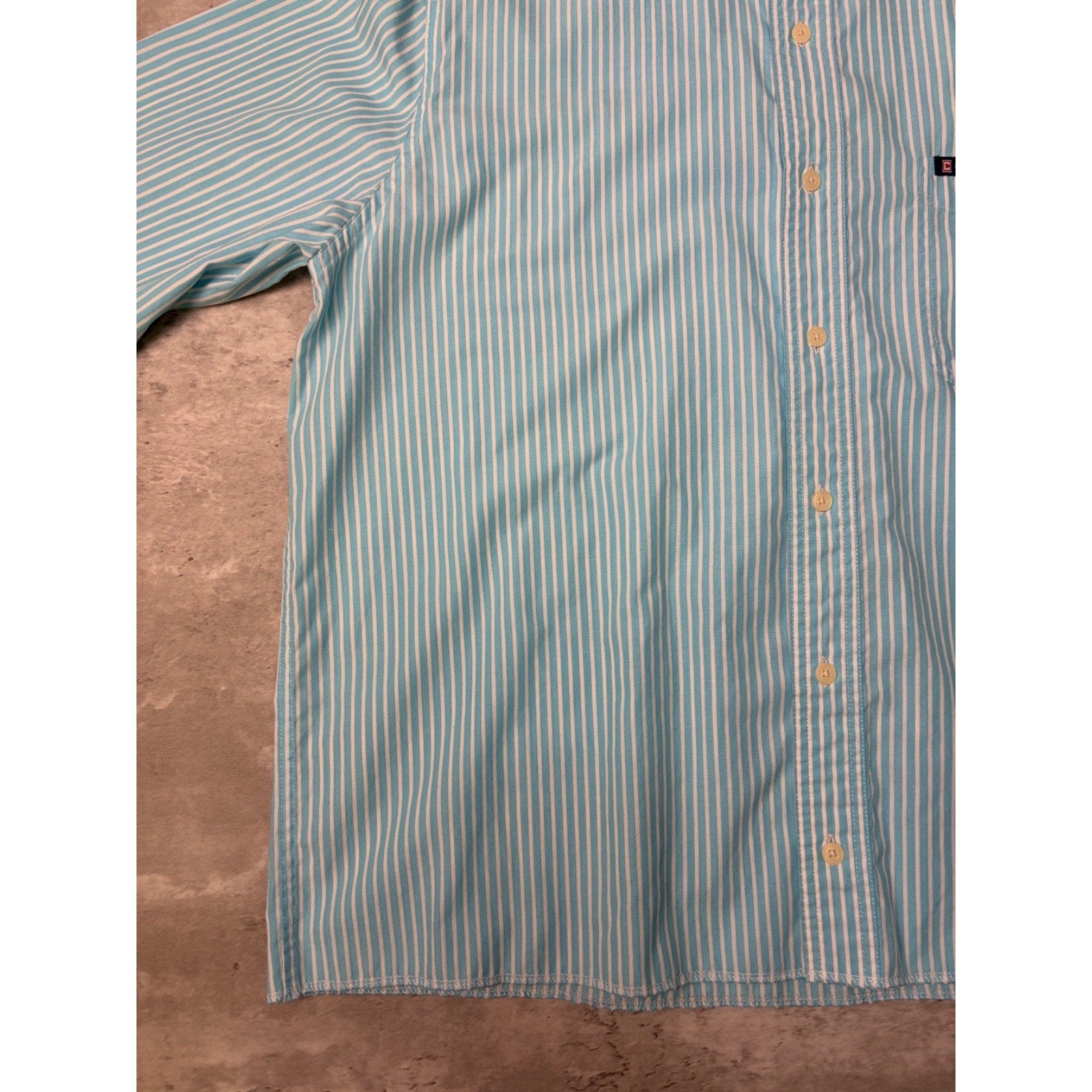 Vintage Chaps Striped Long Sleeve Cropped Button Up Shirt Size Large