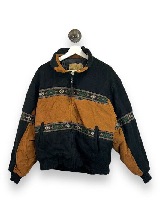 Vintage 90s Cripple Creek Aztec Insulated Full Zip Bomber Jacket Size Large