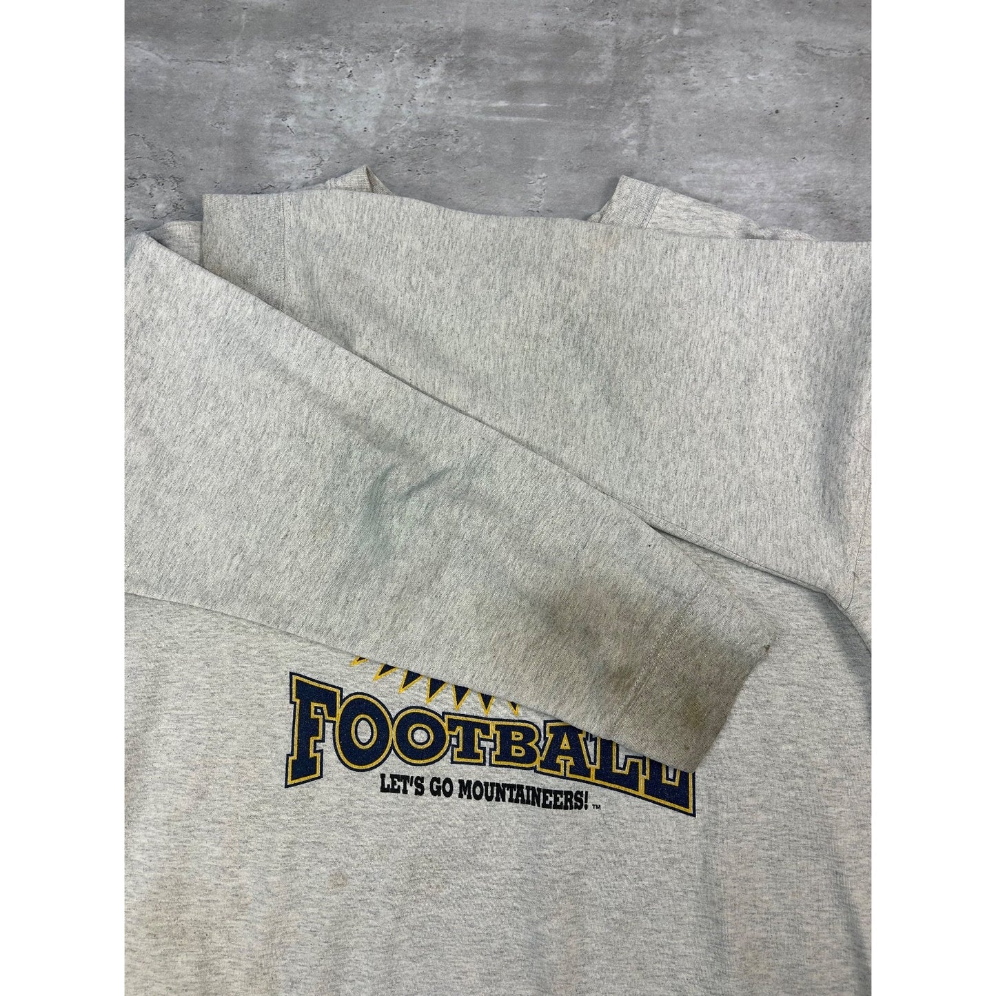 Vintage 90s West Virginia Mountaineers NCAA Football Graphic Sweatshirt Sz Large