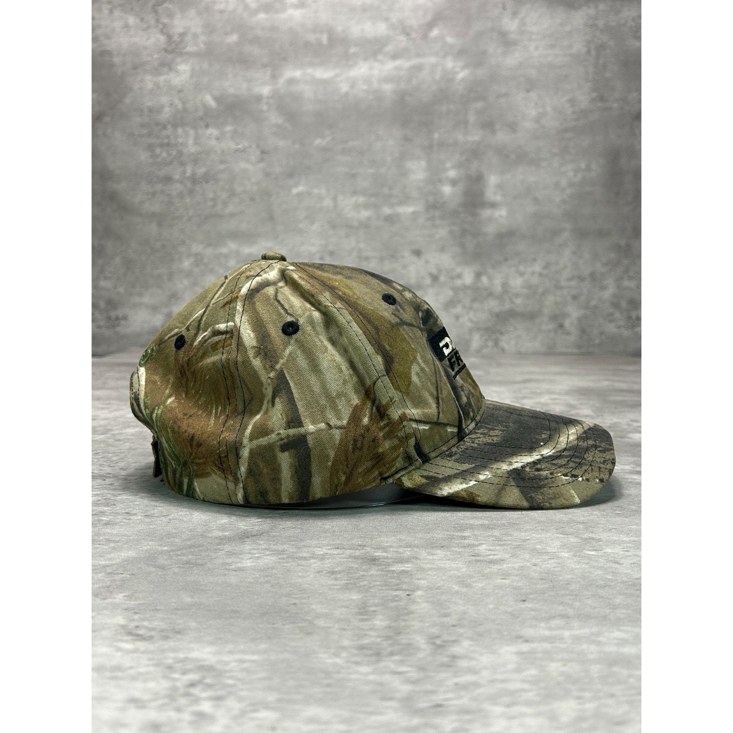 Vintage Dayton Freight Tree Camo Embroidered Spellout Hunting Strapback Hat OSFA