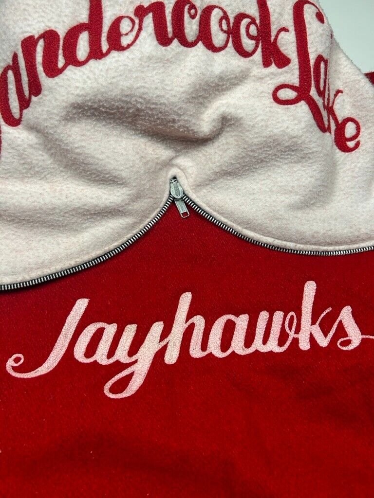 Vintage 80s Vandercook Lake Jayhawks Wool Varsity Delong Jacket Sz 40 Small