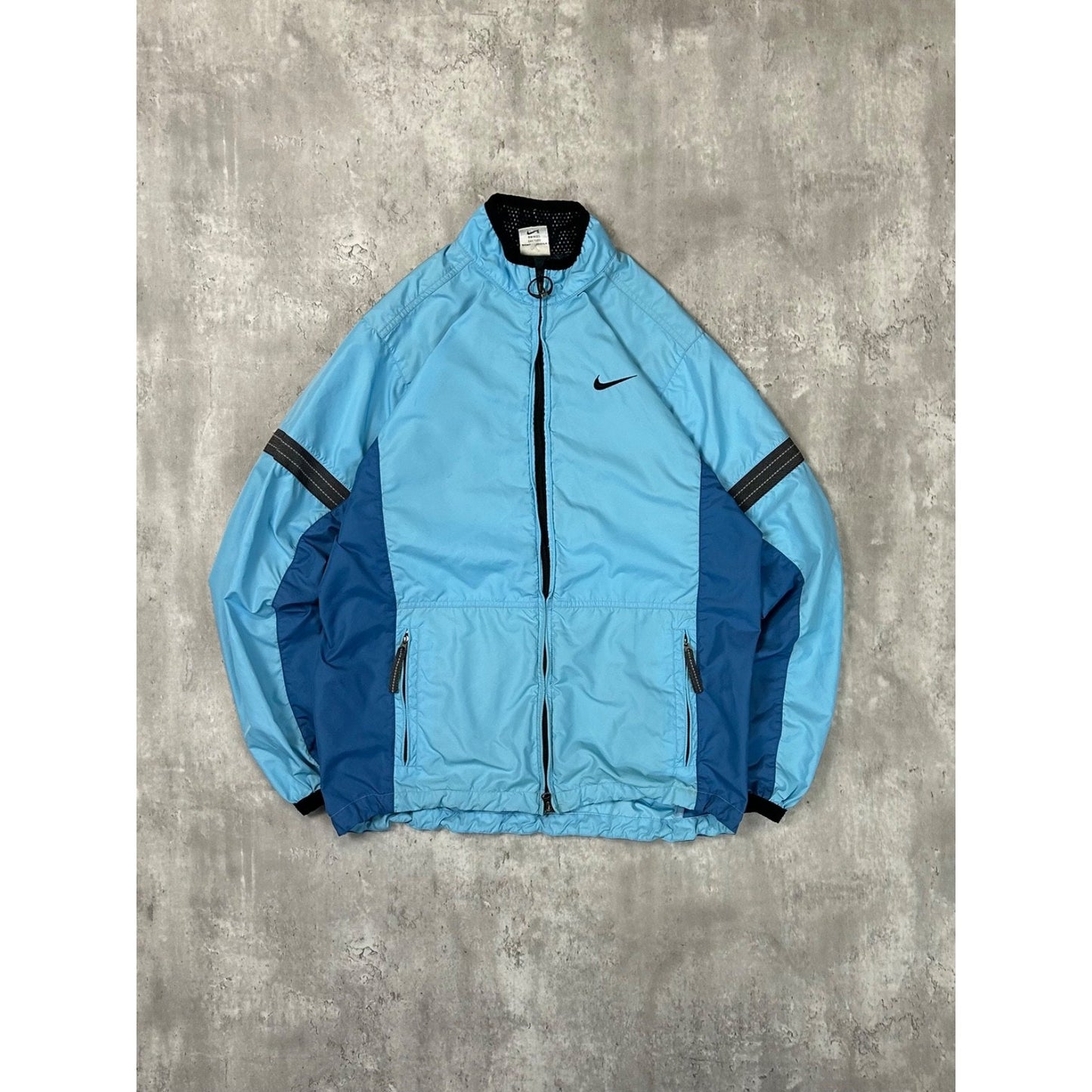 Vintage Nike Embroidered Mini Swoosh Two Tone Windbreaker Jacket Size Medium