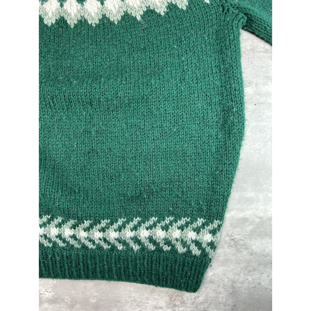 Vintage Heavyweight Geometric Striped Pullover Ribbed Sweater Size XL