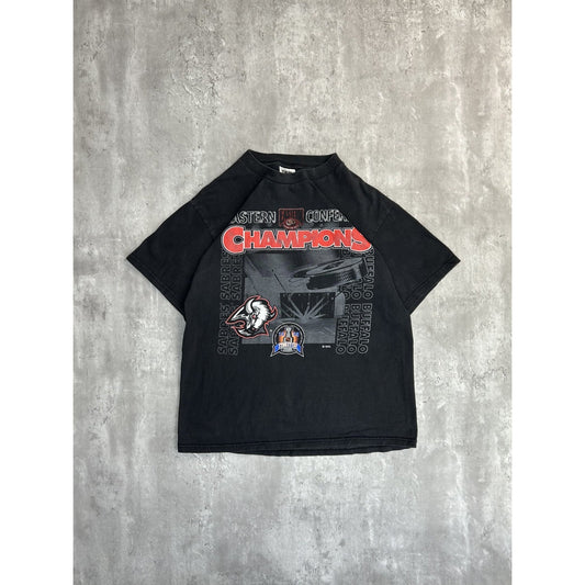 Vintage 1999 Buffalo Sabres NHL Eastern Conference Champs Graphic T-Shirt Large