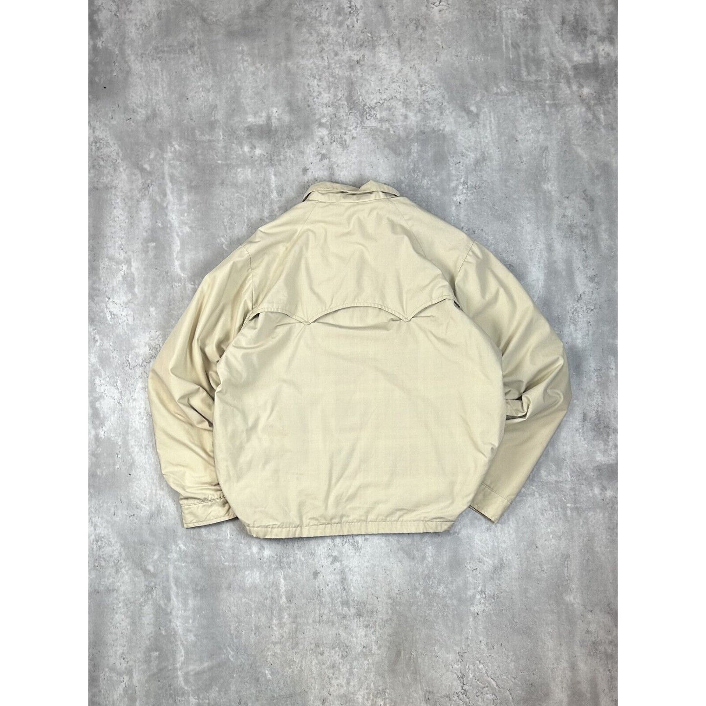 Vintage 1970s Beige Plaid Lined Harrington Style Ricky Jacket Size XL Beige