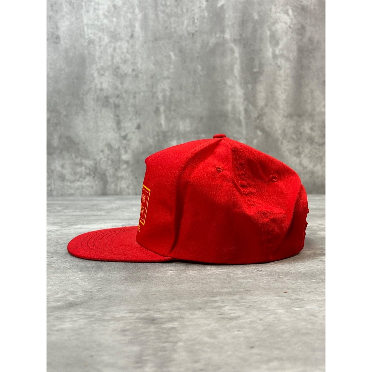 Vintage Plaza 138 Truck Stop Graphic Spellout Trucker Snapback Hat OSFA