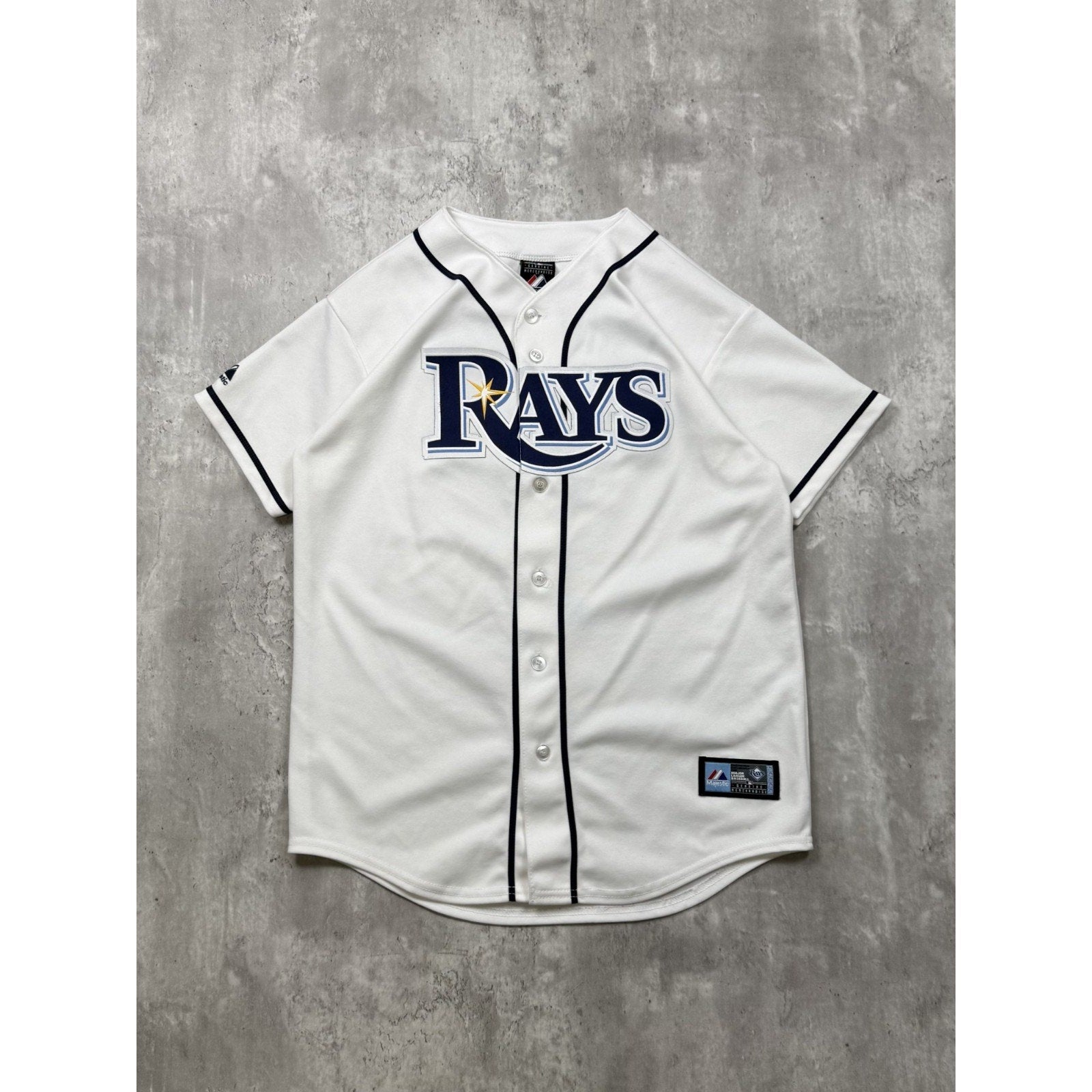 Vintage Evan Longoria #3 Tampa Bay Rays MLB Majestic Baseball Jersey Size Medium