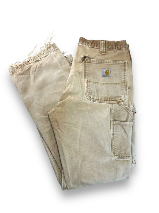 Distressed Carhartt Canvas Workwear Double Knee Pants Size 34W