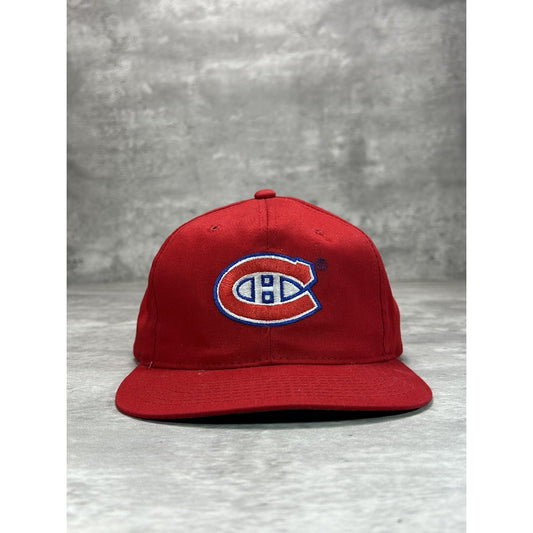 Vintage 90s Montreal Canadiens NHL Embroidered Logo Starter Snapback Hat OSFA