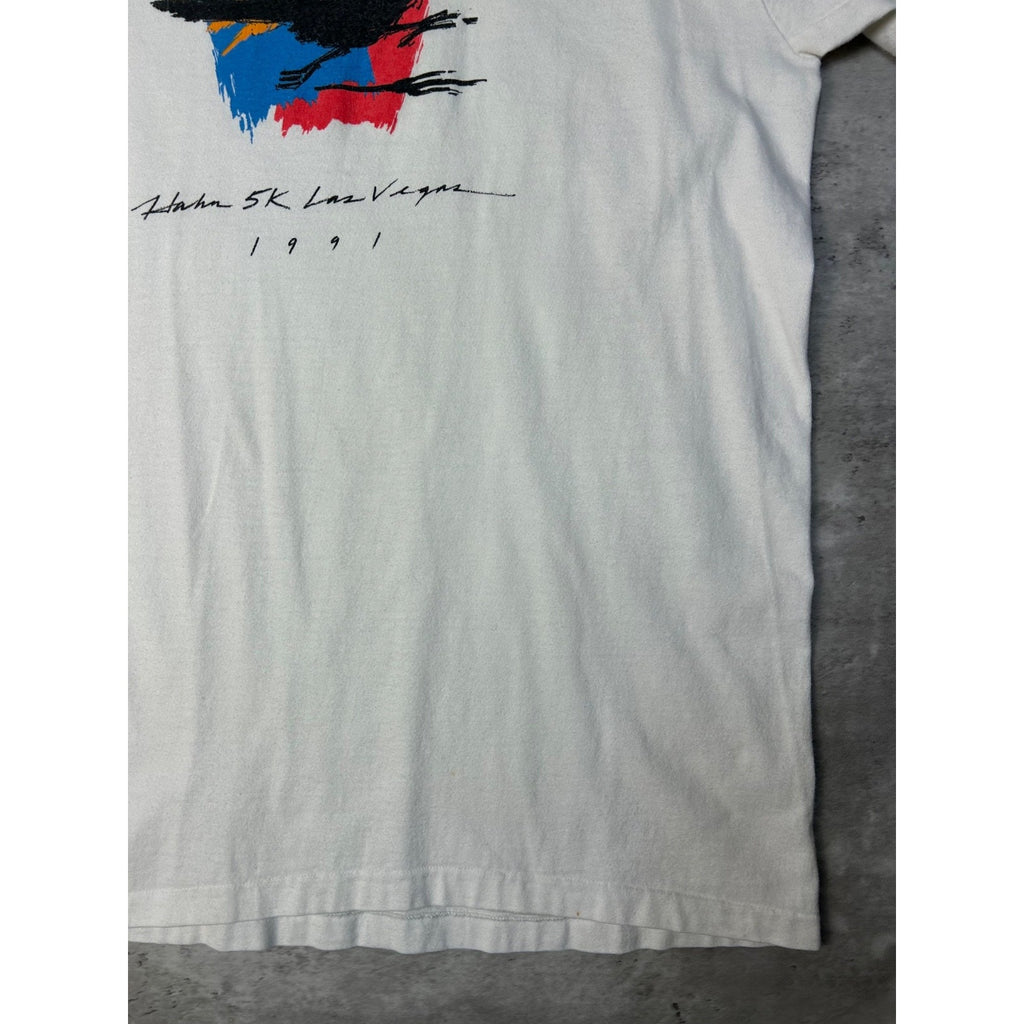 Vintage 90s Hahn 5k Las Vegas Destination Graphic T-Shirt Size Large