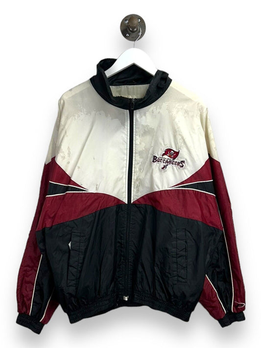 Vtg 90s Tampa Bay Buccaneers NFL Embroidered Nylon Windbreaker Jacket Sz Large