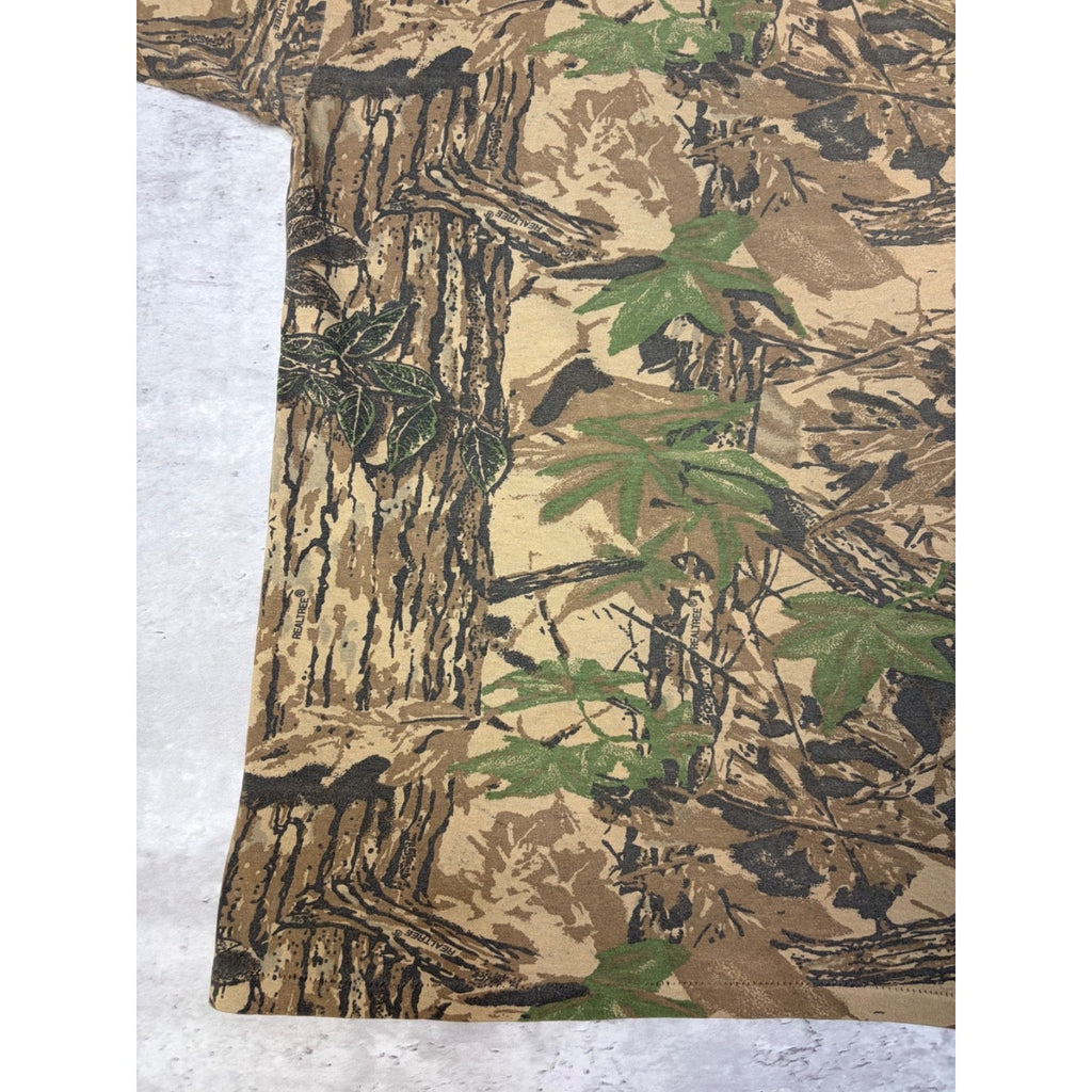 Vintage 80s/90s Redhead Realtree Camo Hunting T-Shirt Size XL