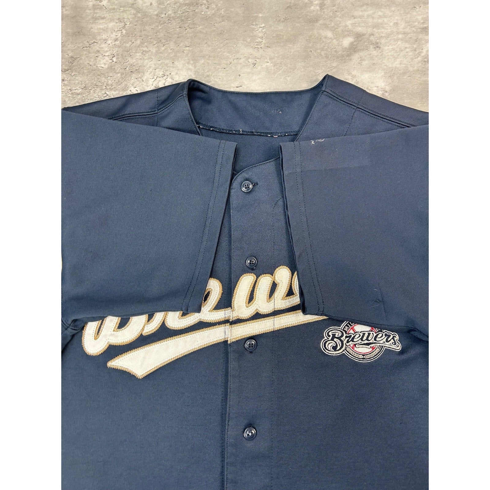 Vintage Milwaukee Brewers MLB Stitched Baseball Jersey Size Large