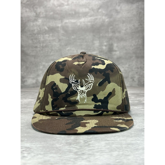 Vintage 1980s/90s Deer Graphic Hunting Camo Snapback Hat OSFA