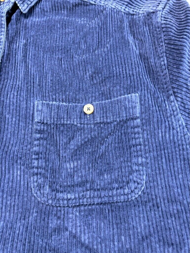 L.L. Bean Corduroy Double Pocket Long Sleeve Button Up Shirt Size XL Blue