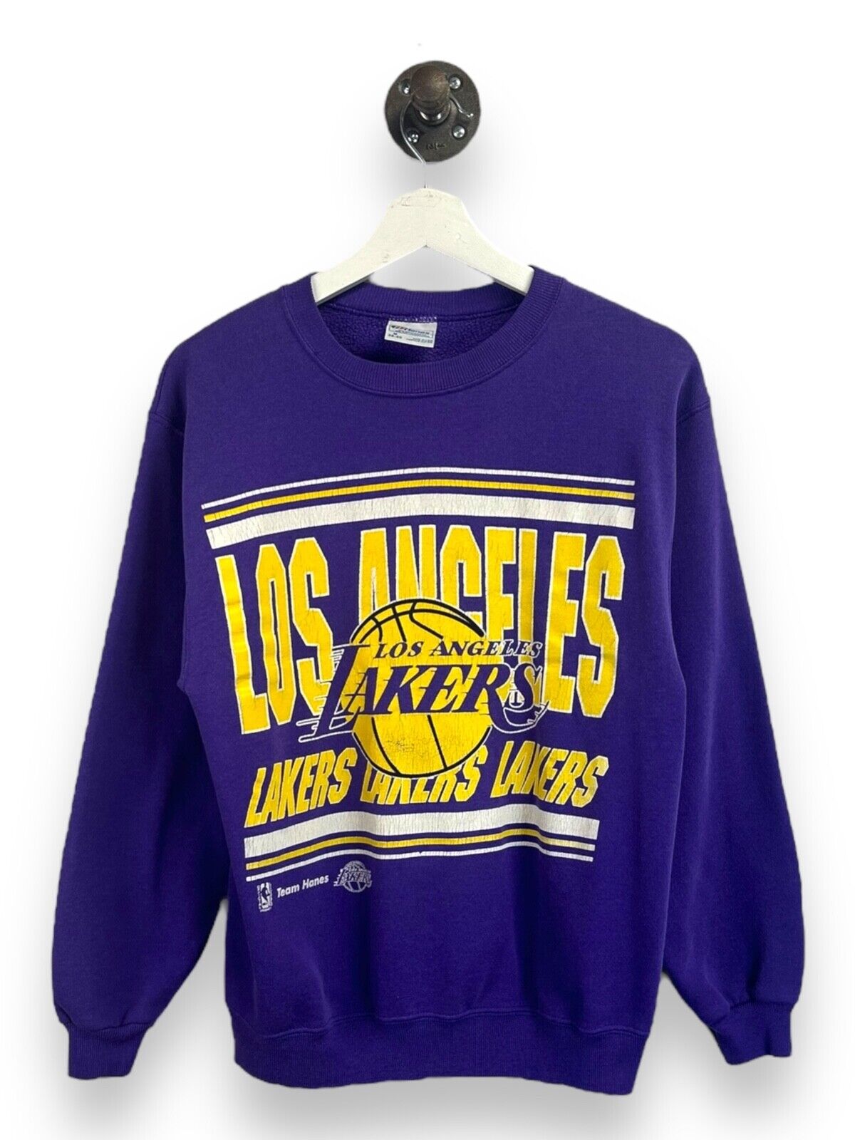 Vintage 80s/90s Los Angeles Lakers NBA Big Graphc Spellout Sweatshirt Sz Medium