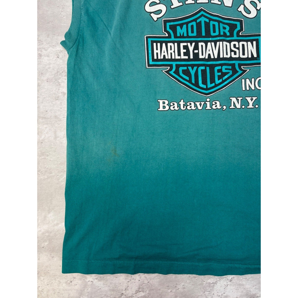 Vintage Harley Davidson Spellout Winged Crest Graphic Sleeveless T-Shirt Size XL