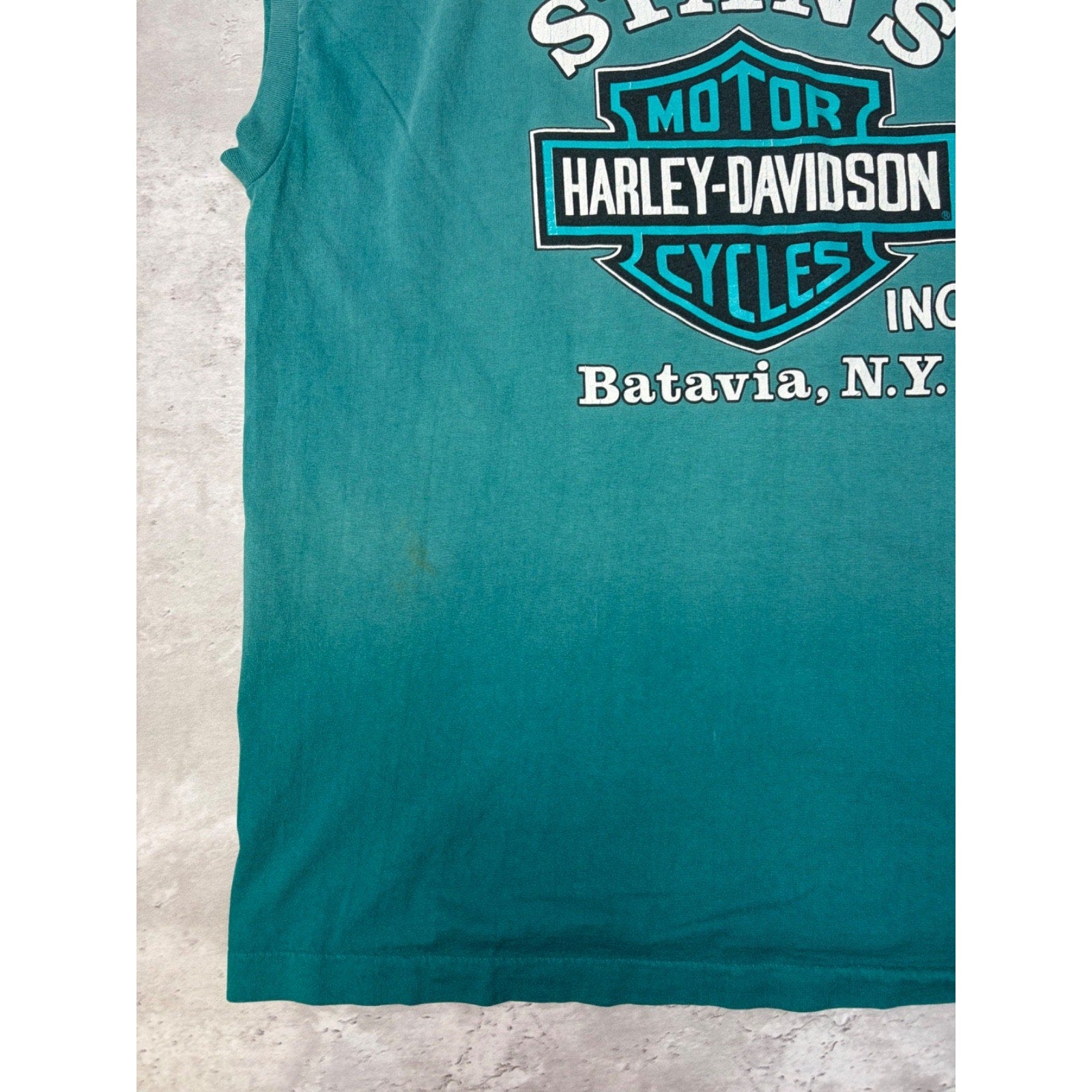 Vintage Harley Davidson Spellout Winged Crest Graphic Sleeveless T-Shirt Size XL