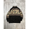 Vintage 80s/90s Snowflake Print Pullover Turtleneck Sweater Size Large