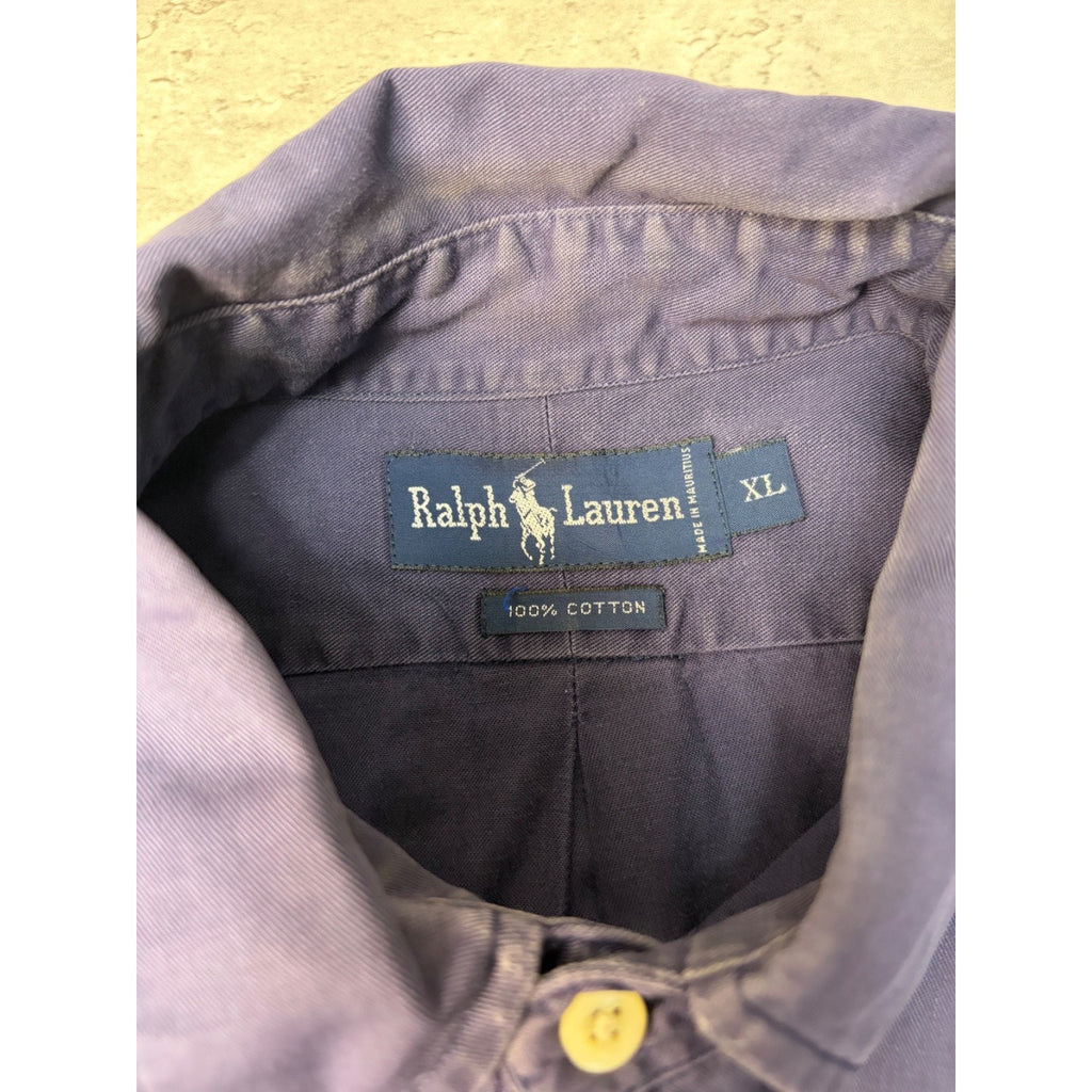 Vintage Polo Ralph Lauren Embroidered Pony Long Sleeve Button Up Shirt Size XL