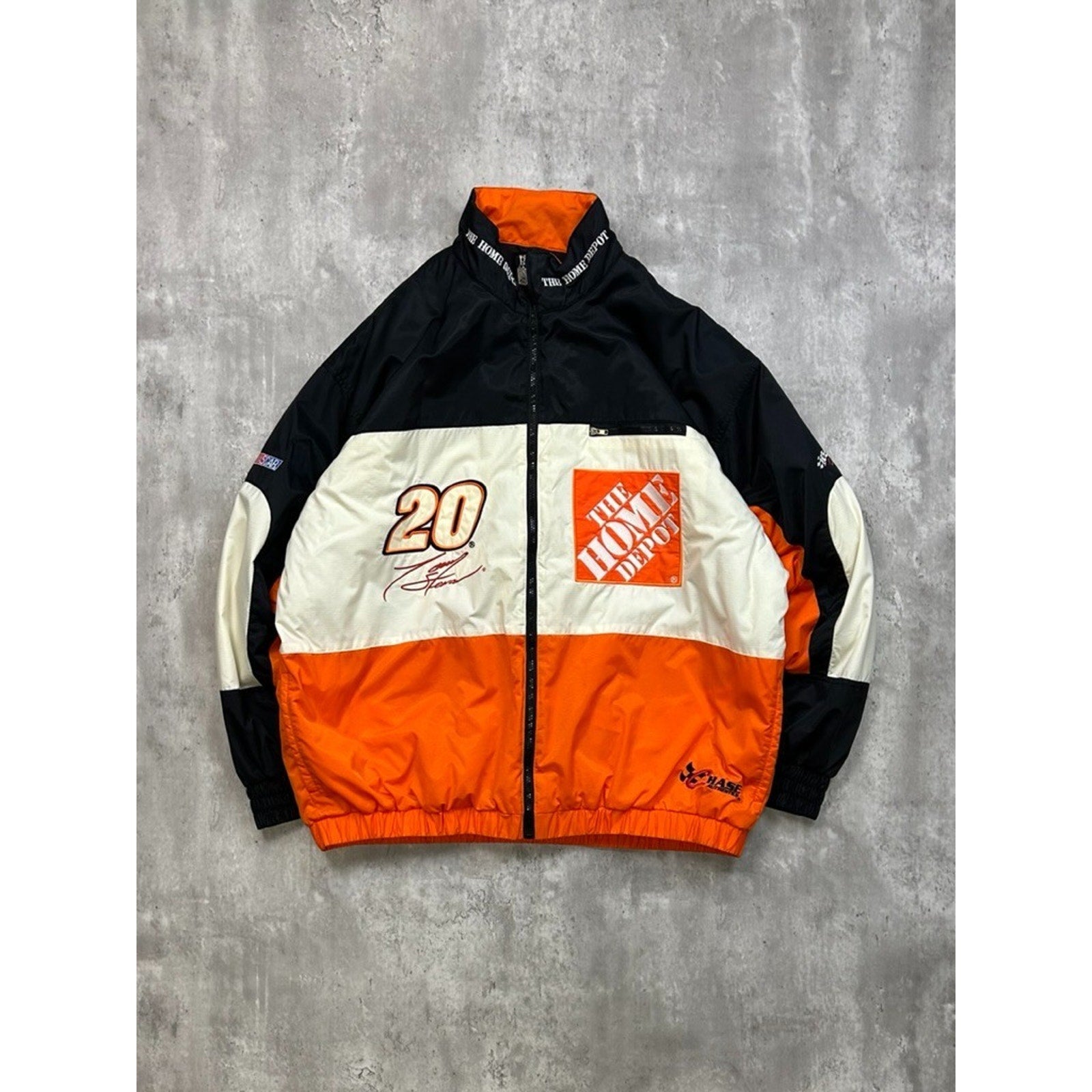Vintage 90s Tony Stewart #20 Home Depot Racing Nascar Insulated Jacket Size 2XL