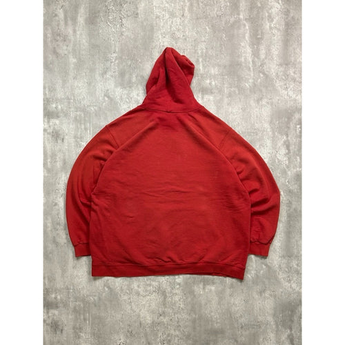 Vintage 2000s Nike Embroidered Middle Swoosh Hooded Red Sweatshirt Size 2XL