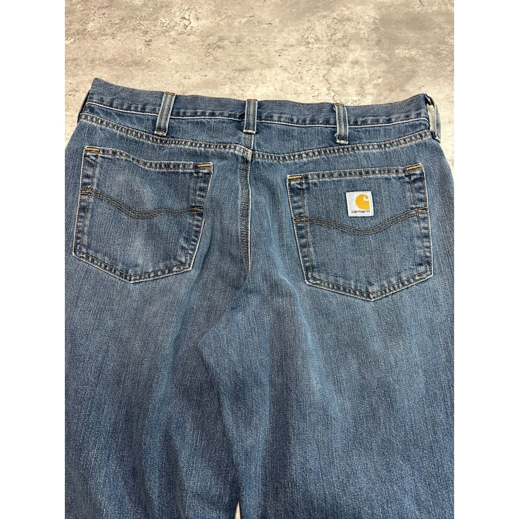 Carhartt Relaxed Fit Dark Wash Denim Workwear Pants Size 36