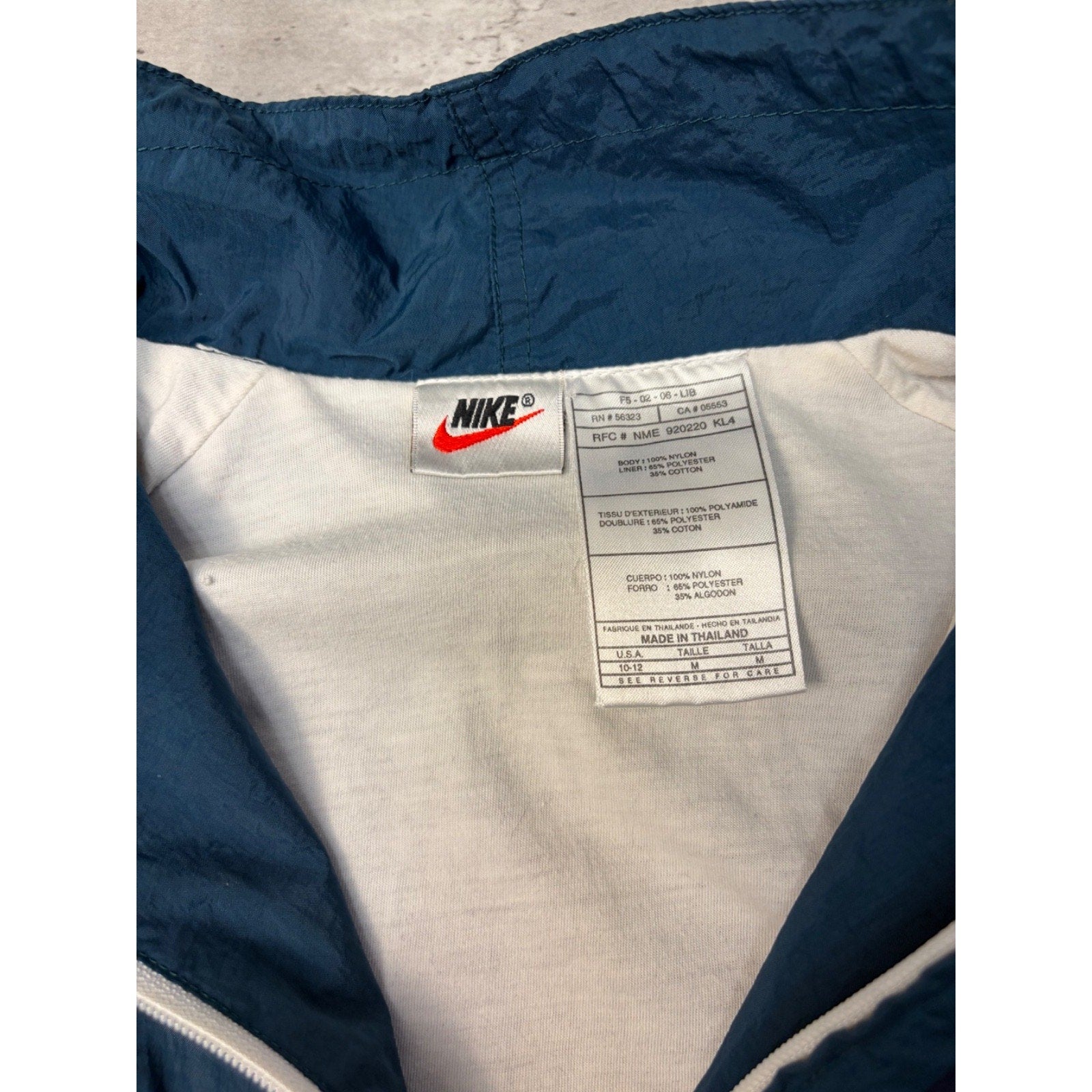 Vintage Nike Nylon Full Zip Windbreaker Jacket Size Medium