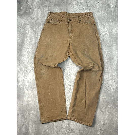 Vintage Dickies Canvas Workwear Carpenter Pants Size 36 Brown