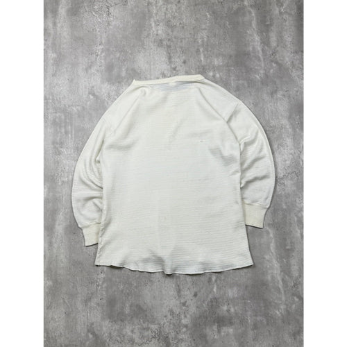 Vintage 1970s Hanes Waffle Print Thermal Long Sleeve T-Shirt Size XL