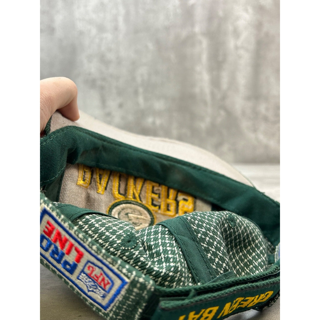 Vintage 90s Green Bay Packers NFL Embroidered Spellout Strapback Hat OSFA