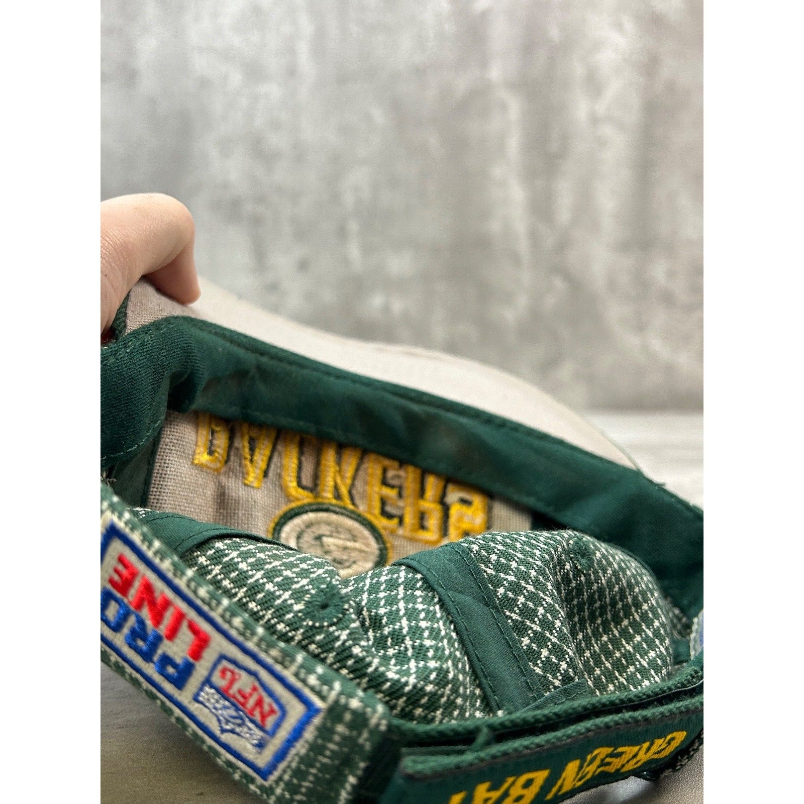 Vintage 90s Green Bay Packers NFL Embroidered Spellout Strapback Hat OSFA