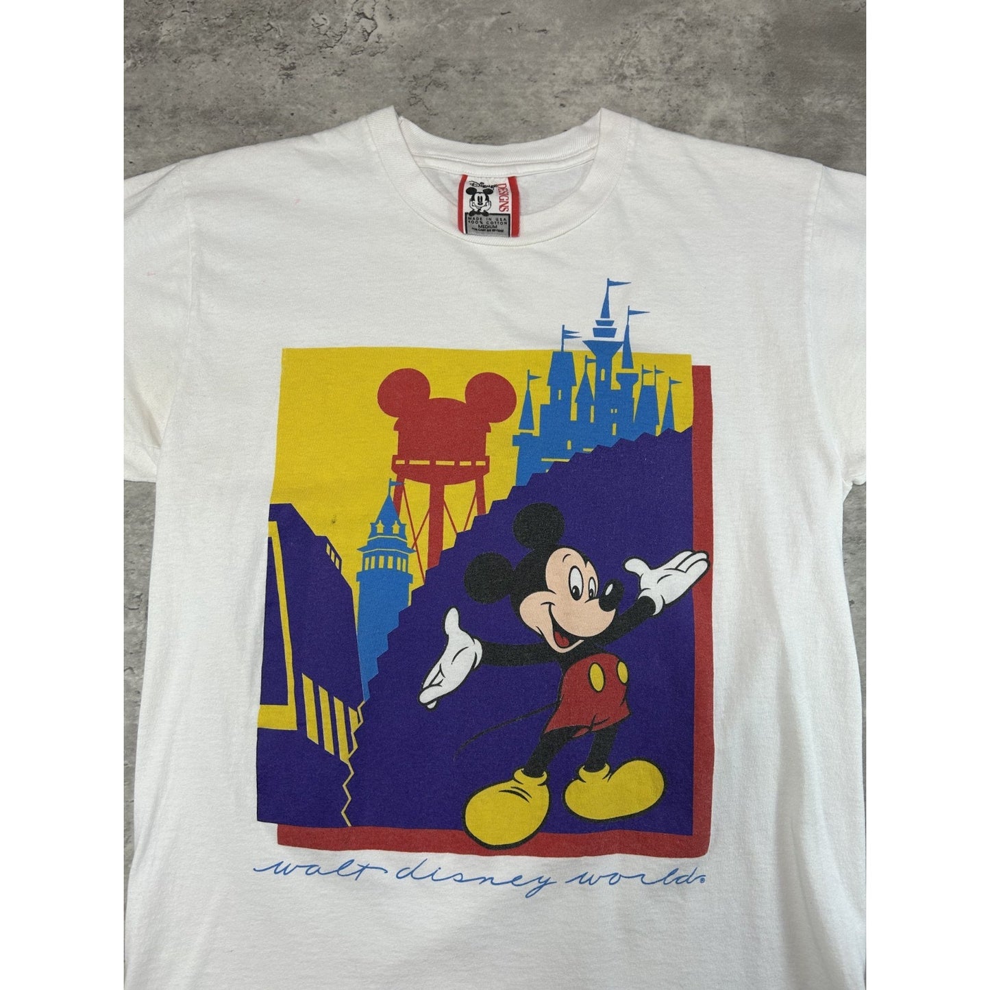 Vintage 80s Disney Mickey Mouse Cartoon Character Graphic T-Shirt Size Medium