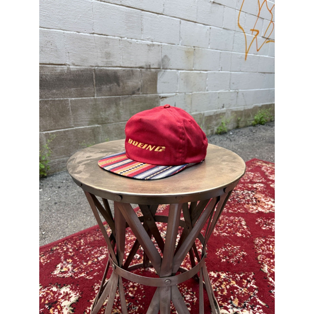 Vintage 90s Boeing Embroidered Spellout Snapback Hat OSFA