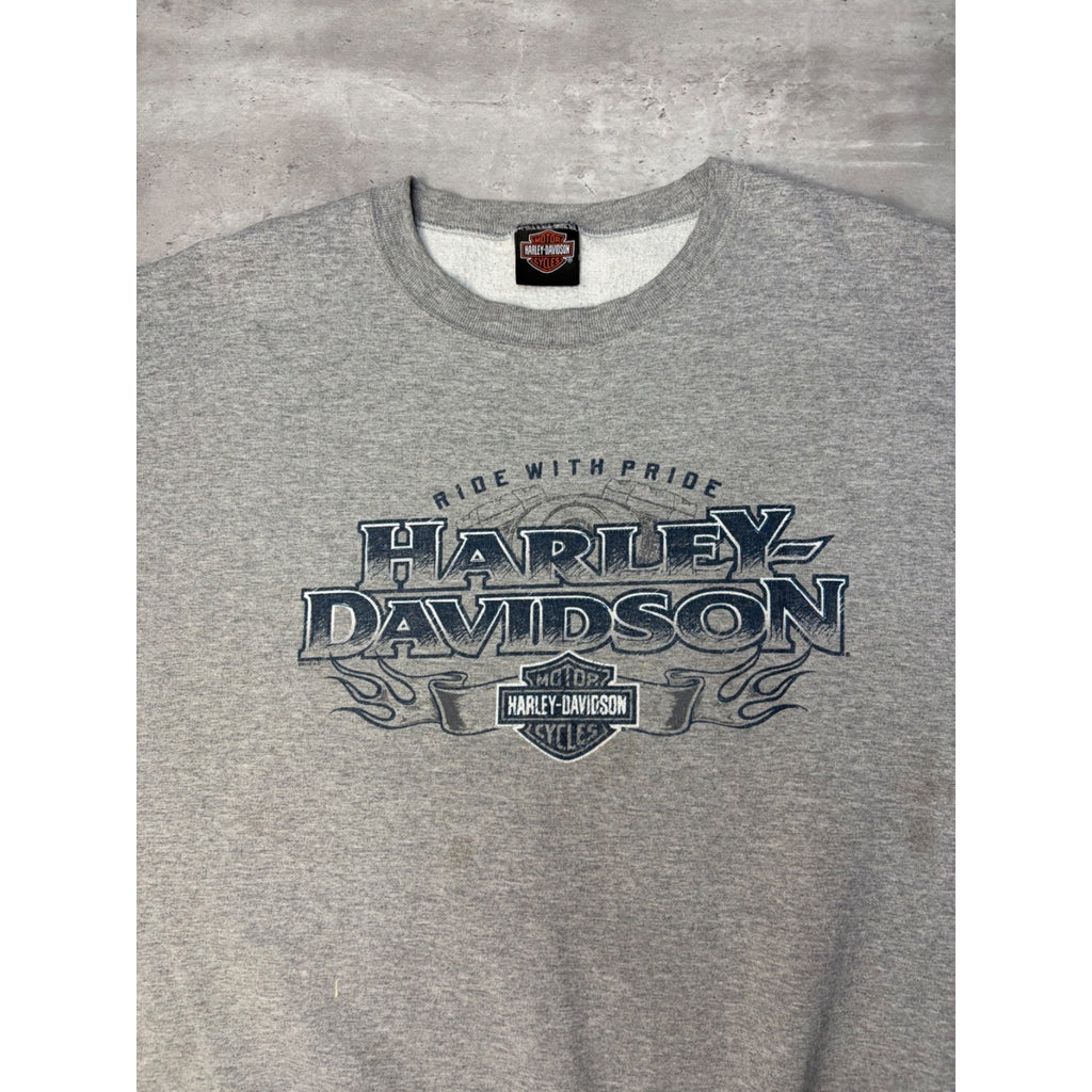 Harley Davidson Ride With Pride Graphic Spellout Crewneck Sweatshirt Size 2XL