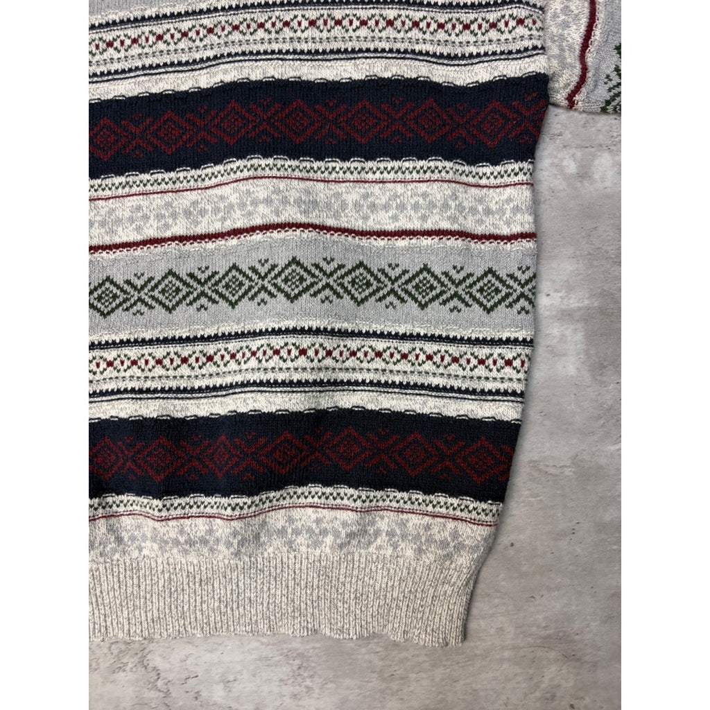 Vintage Croft & Barrow Abstract Striped Pullover Knit Sweater Size Large