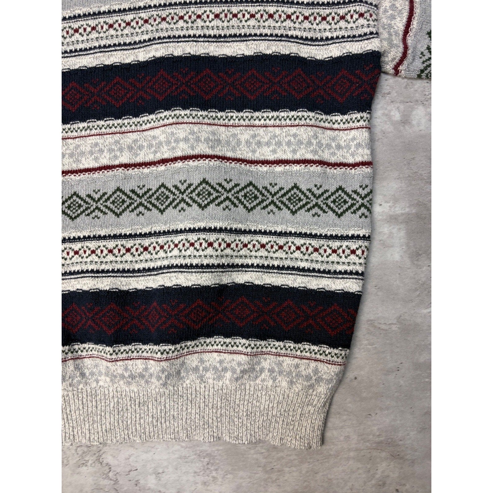 Vintage Croft & Barrow Abstract Striped Pullover Knit Sweater Size Large