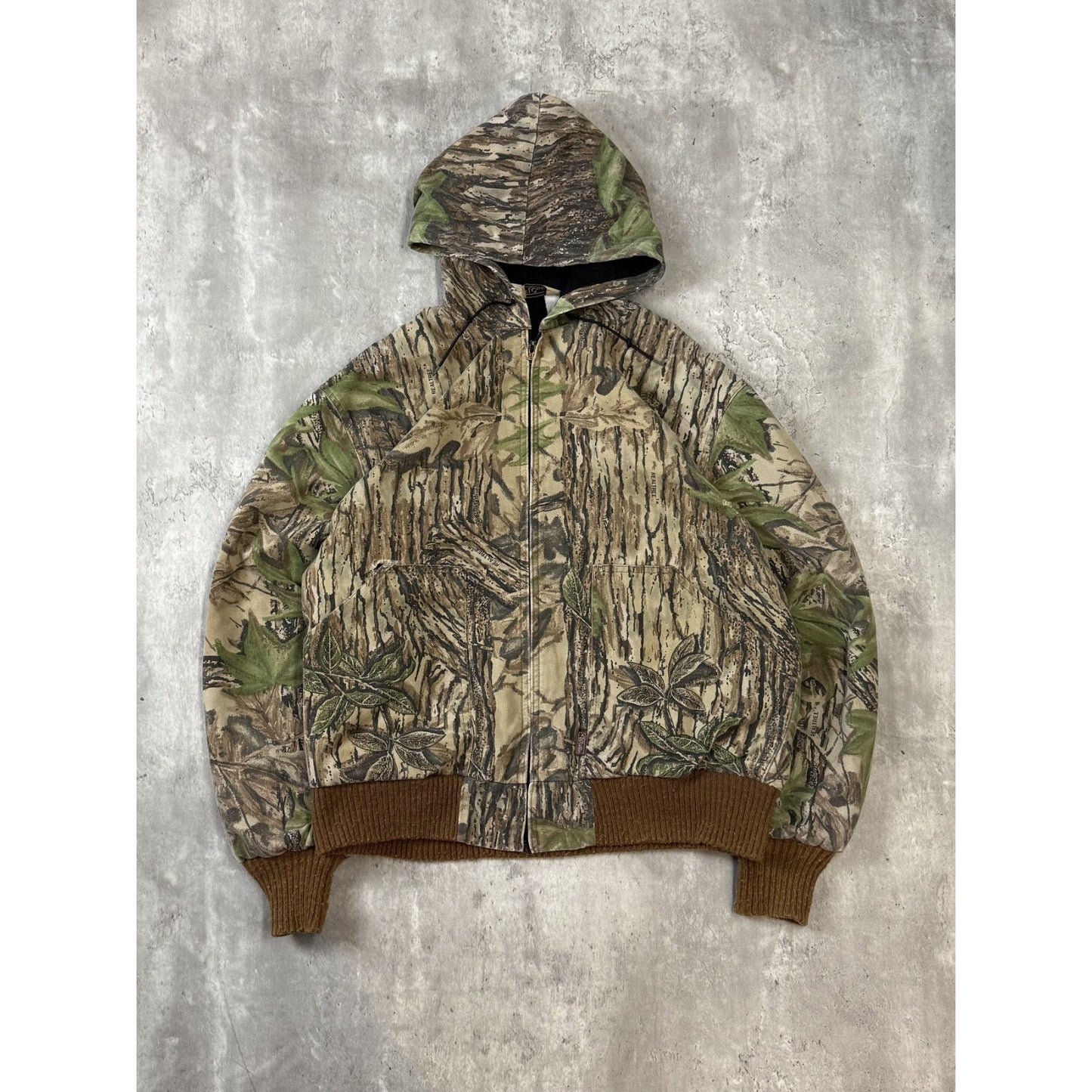 Vintage 80s/90s Walls Realtree Camo Full Zip Hooded Hunting Jacket Size Large