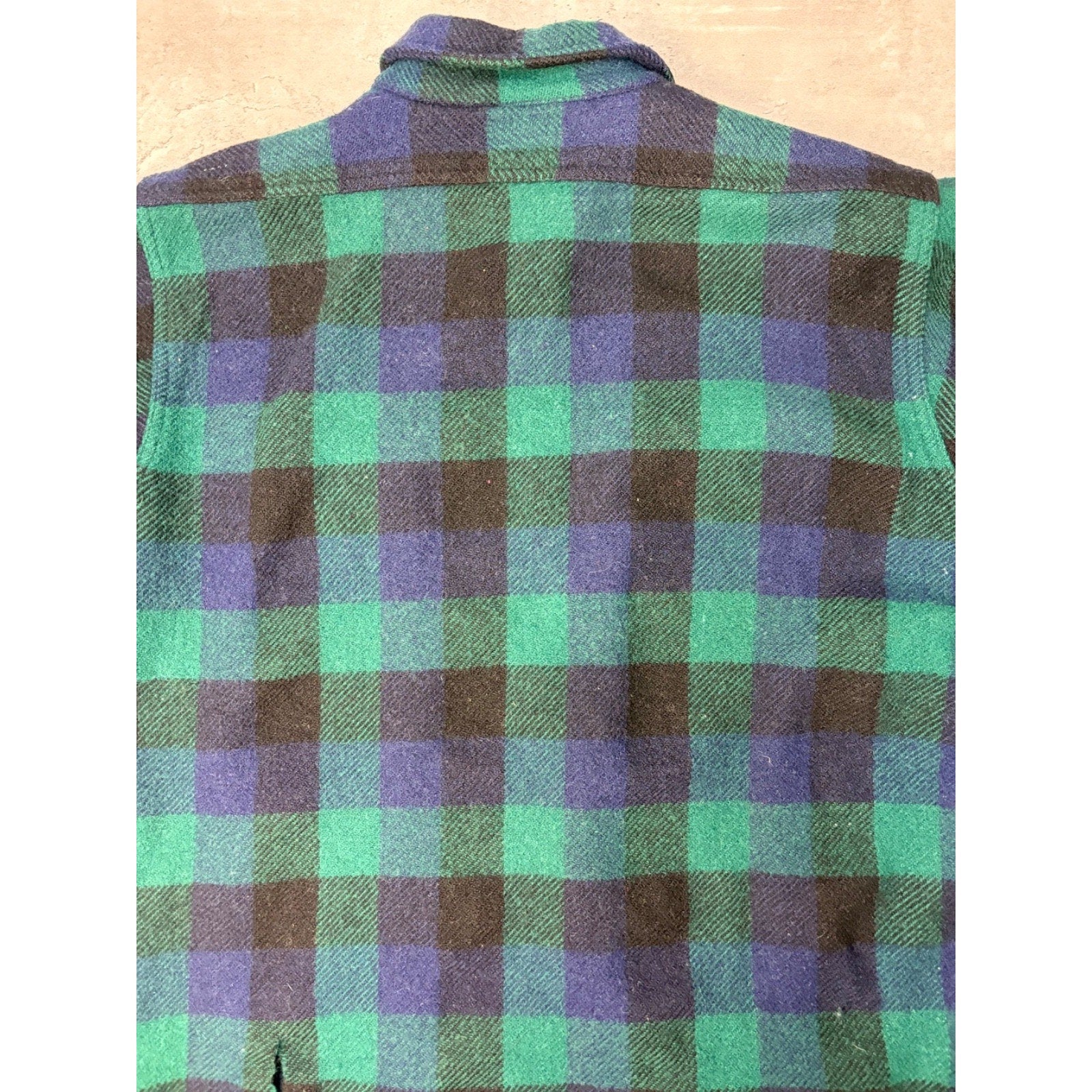Vintage 1950s/60s King Kobe Heavy Weight Plaid Print Button Up Shirt Size Large